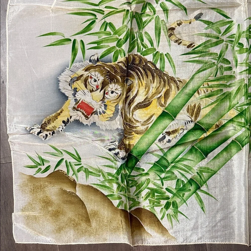Vintage Hand Painted Silk Scarf